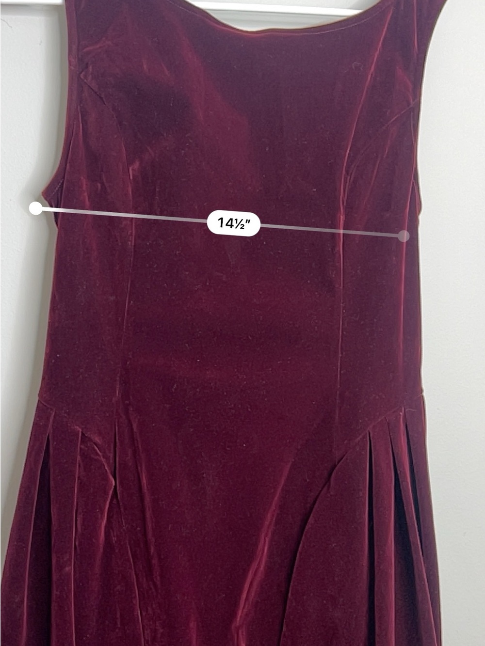 Sleeveless Velvet Bow-Back Midi Dress in Burgundy- Cider- Large - Picture 9 of 10